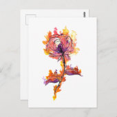 Brennende Rose Tattoo Postkarte (Vorne/Hinten)