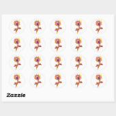 Brennende Rose Tattoo Runder Aufkleber (Blatt)