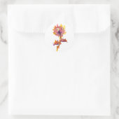 Brennende Rose Tattoo Runder Aufkleber (Tasche)