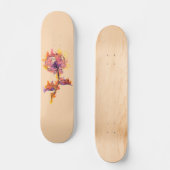 Brennende Rose Tattoo Skateboard (Vorderseite)