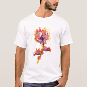 Brennende Rose Tattoo T-Shirt
