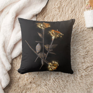 Brennende Rosen – Goldene Eleganz Kissen