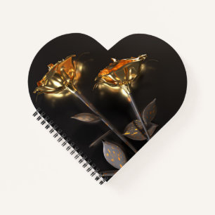 Brennende Rosen – Goldene Eleganz Notizblock