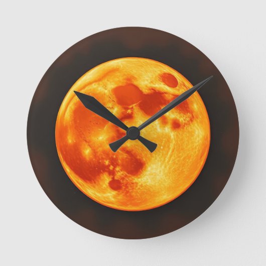 Brennende Sonne Runde Wanduhr (Vorderseite)