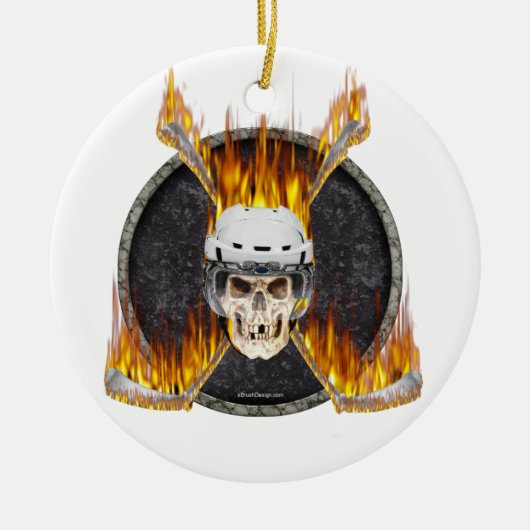 Brennende Stöcke Keramik Ornament (Vorne)