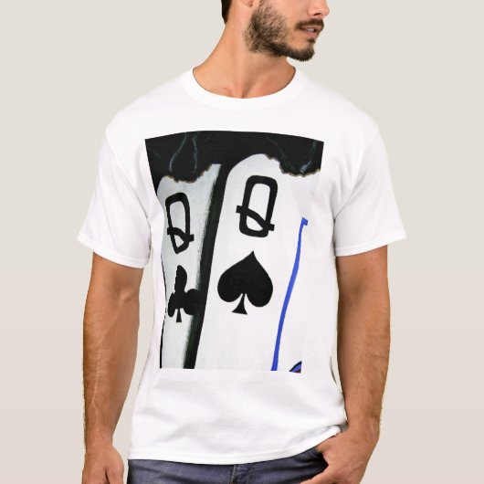 Brennende Taschen-Königin-heiße Damen-Poker-Kunst T-Shirt (Vorderseite)