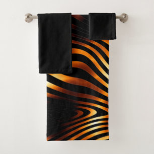 Brennende Tiger-Streifen Badhandtuch Set