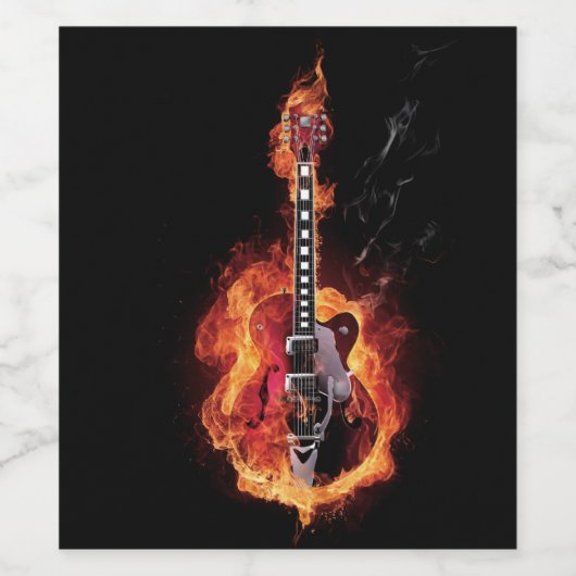 Brennende Weinkarte Weinetikett (Einzelnes Label)