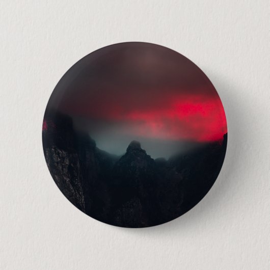 Brennende Wolken, Nebel und Berge Button (Vorderseite)