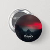 Brennende Wolken, Nebel und Berge Monogramm Button (Vorne & Hinten)