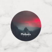 Brennende Wolken, Nebel und Berge Monogramm Konfetti (Klein Vorderseite)