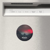 Brennende Wolken, Nebel und Berge Monogramm Magnet (In Situ (Geschirrspüler))