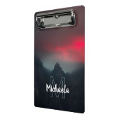 Brennende Wolken, Nebel und Berge Monogramm Mini Klemmbrett (Gewinkelt2)