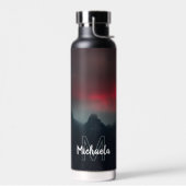 Brennende Wolken, Nebel und Berge Monogramm Trinkflasche (Links)