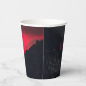 Brennende Wolken, Nebel und Berge Pappbecher (Rechts)