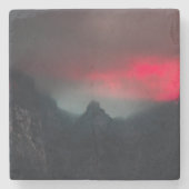 Brennende Wolken, Nebel und Berge Steinuntersetzer (Vorderseite)