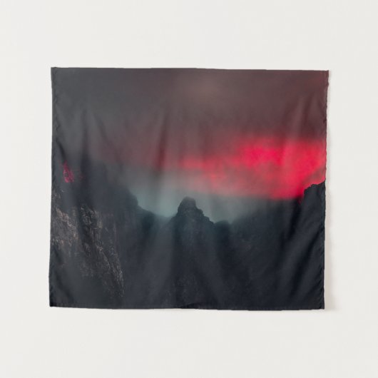 Brennende Wolken, Nebel und Berge Wandteppich (Vorderseite (Horizontal))