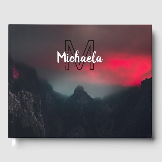 Brennende Wolken, Nebel und Monografie der Berge i Gästebuch (Vorderseite)