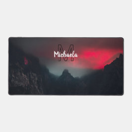 Brennende Wolken, Nebel und Monografie der Berge i Schreibtischunterlage