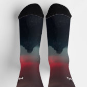 Brennende Wolken, Nebel und Monografie der Berge i Socken (Oben)