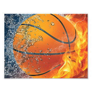 Brennender Basketball Fotodruck