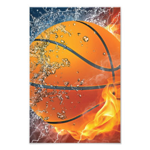 Brennender Basketball Fotodruck