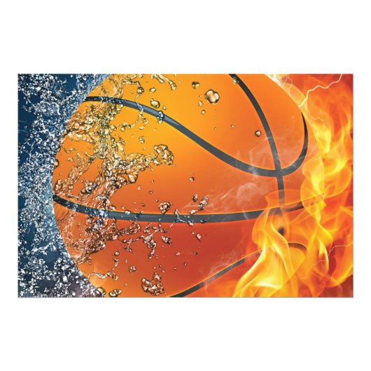 Brennender Basketball Fotodruck (Vorne)