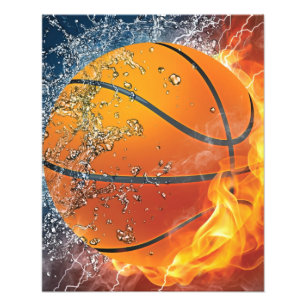 Brennender Basketball Fotodruck