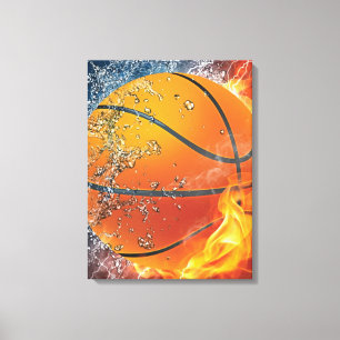 Brennender Basketball Leinwanddruck