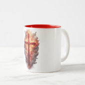 Brennender christliches Kreuz Kaffeetasse (VorderseiteRechts)
