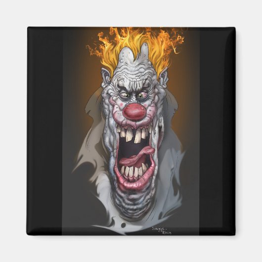 brennender Clown Magnet (Vorne)