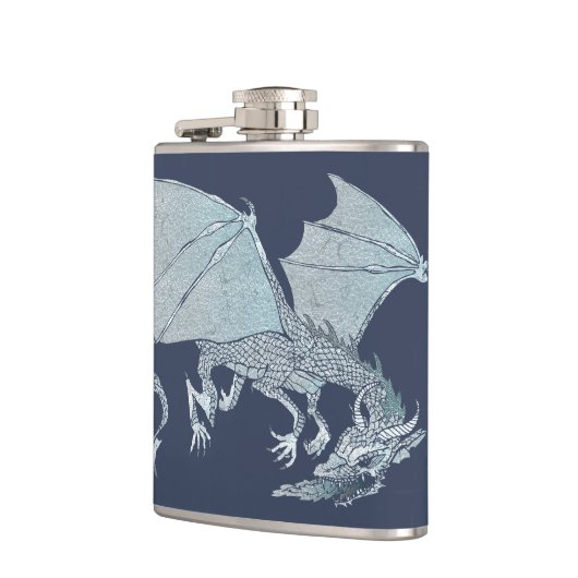 Brennender Drache Flachmann (Links)