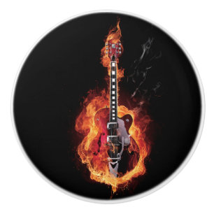 Brennender Gitarren-Griff Keramikknauf