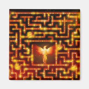 Brennender Labyrinth-Magnet Phoenix Magnet