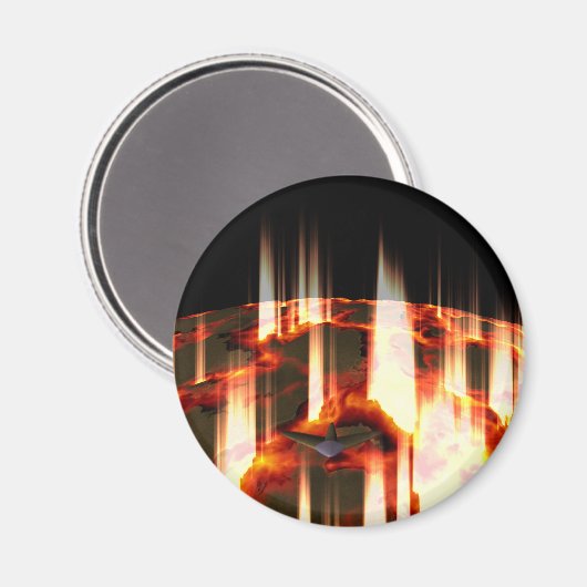 brennender Planet Magnet (Vorderseite/Rückseite)