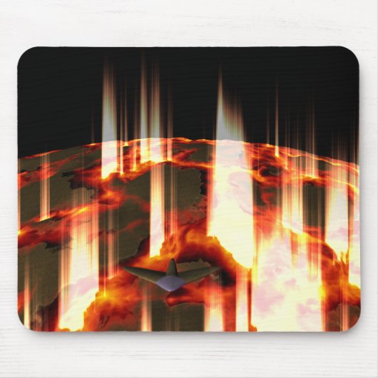 brennender Planet Mousepad (Vorne)