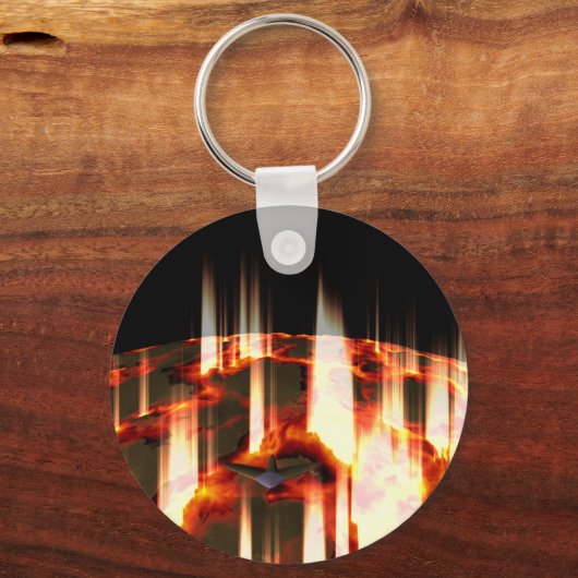 brennender Planet Schlüsselanhänger (Vorderseite)