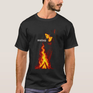 Brennender rauchender Hexenscheiterhaufen, Hallowe T-Shirt
