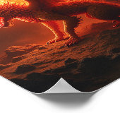 brennender roter Realismus Poster (Ecke)