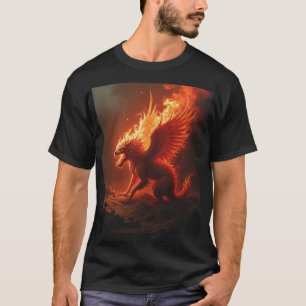 brennender roter Realismus T-Shirt