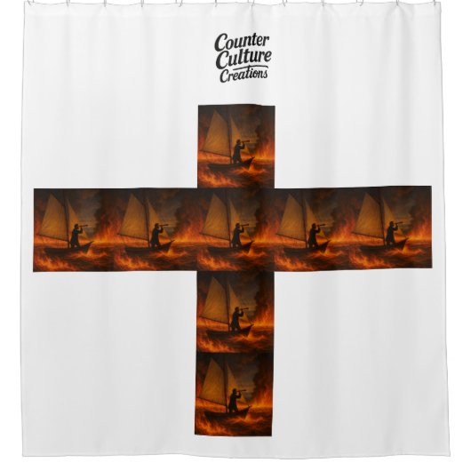 Brennender See Duschvorhang (Vorderseite)