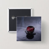 Brennender Weihrauch auf Schüssel Blumenblätter Button (Vorne & Hinten)