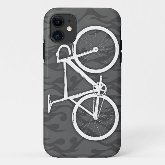 Brennendes Bahn-Fahrrad - Weiß auf Grau Case-Mate iPhone Hülle (Rückseite)