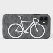 Brennendes Bahn-Fahrrad - Weiß auf Grau Case-Mate iPhone Hülle (Rückseite (Horizontal))