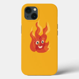 Brennendes Feuer Flamme Glücklicher Cartoon-Charak iPhone 13 Hülle