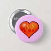 brennendes Flammenherz Button (Vorne & Hinten)