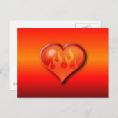 brennendes Flammenherz Postkarte (Vorne/Hinten)