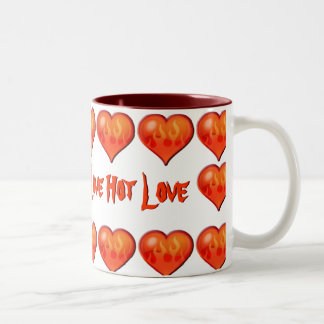 brennendes Flammenherz Zweifarbige Tasse