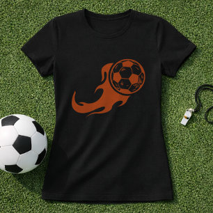 Brennendes Fußballgrafik; Flammender Fußball Grafi T-Shirt