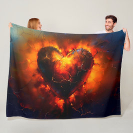 brennendes Herz Fleecedecke